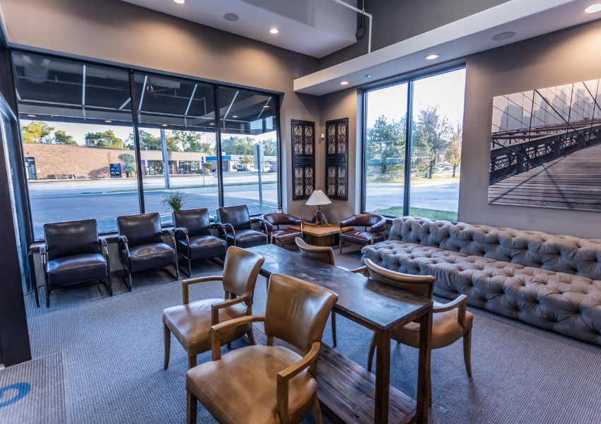 Dental office reception area